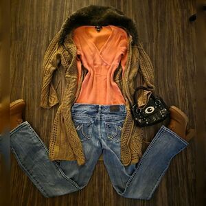 Style & Co. Luxury Silk Blend Ribbed V-Neck Surplice Top